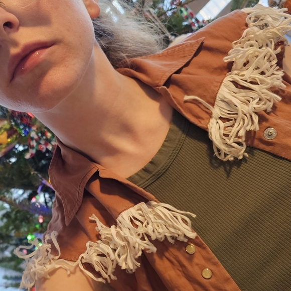 Vintage Karman Fringe Sleeveless Western Shirt, Sm - Picture 11 of 16